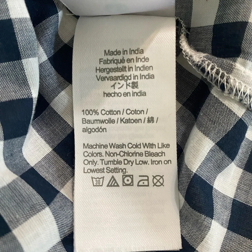 J. Crew The Perfect Shirt Gingham Blue White Plaid Checker Button Down Shirt XXS
